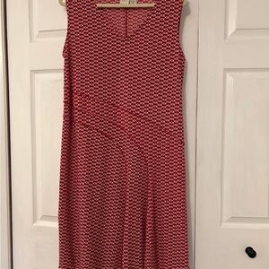 Merona Red and White Sleeveless Maxi Dress